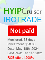 IROTRADE details image on Hyip Cruiser