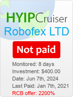 Robofex LTD details image on Hyip Cruiser
