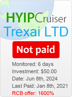 Trexai LTD details image on Hyip Cruiser