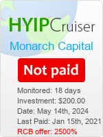 Monarch Capital details image on Hyip Cruiser