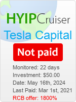Tesla Capital details image on Hyip Cruiser