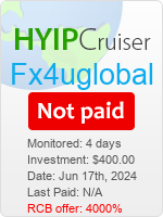 Fx4UGlobal Ltd details image on Hyip Cruiser