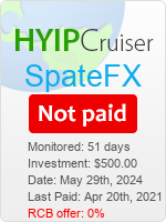 SpateFX details image on Hyip Cruiser