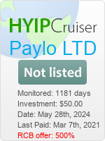 Paylo LTD details image on Hyip Cruiser