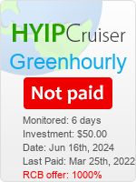 Greenhourly details image on Hyip Cruiser