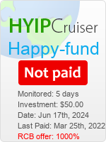 Happy-fund details image on Hyip Cruiser