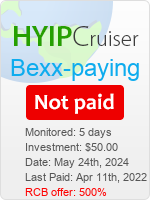 Bexx-paying details image on Hyip Cruiser