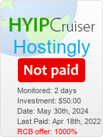 Hostingly details image on Hyip Cruiser