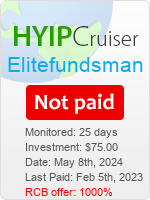 Elitefundsman details image on Hyip Cruiser
